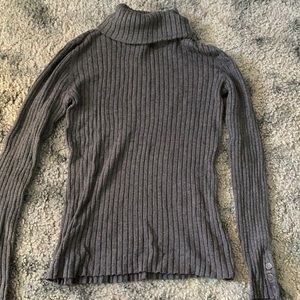 Dark gray long sleeve turtle neck